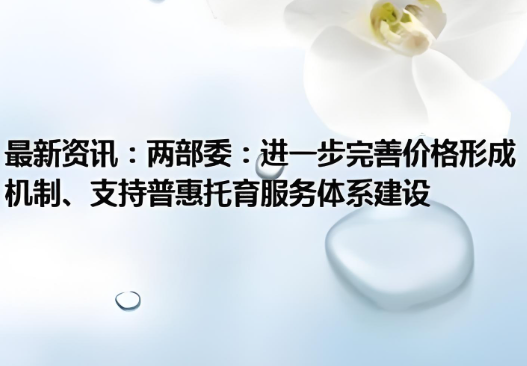 國發(fā)改委有關(guān)負(fù)責(zé)同志就《關(guān)于進(jìn)一步完善價格形成機制、支持普惠托育服務(wù)體系建設(shè)的通知》答記者問